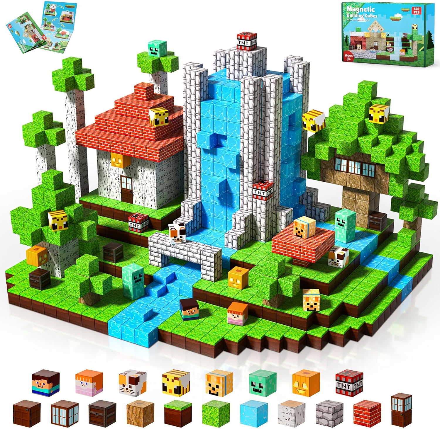 Magnetic Blocks 150PCS Building Toys for Kids Ages 3+ Fun STEM