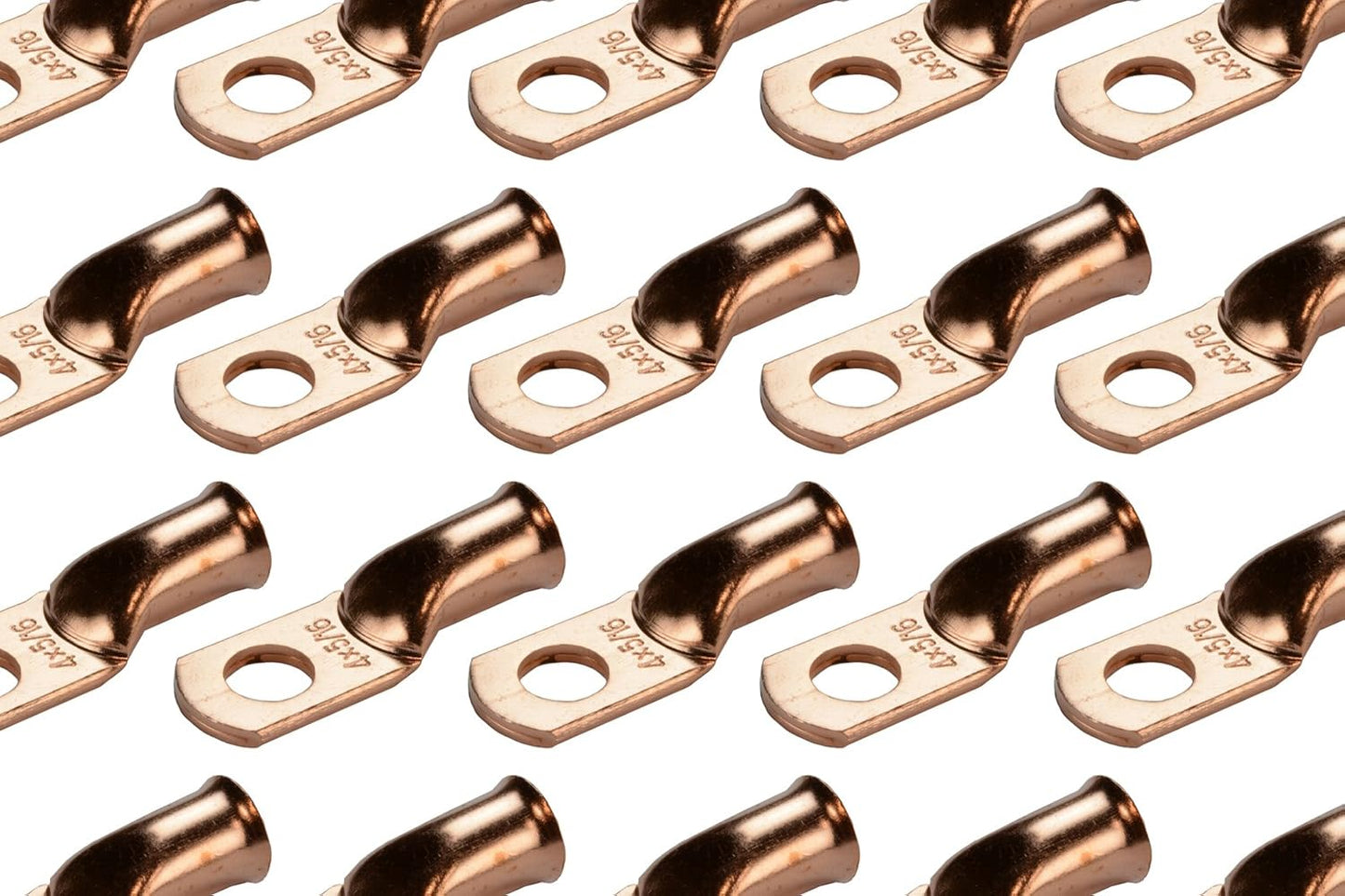 TEMCo 50 Pack Bare Copper Welding Battery Cable Ends for Durability