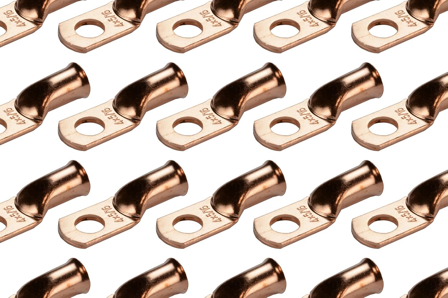 TEMCo 50 Pack Bare Copper Welding Battery Cable Ends for Durability
