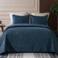 California King Quilt Bedding Set Soft Navy - Oversized 3-Piece