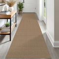 2.6x12 Orange/Tan/Brown Washable Runner Rug - Non Slip Cotton Blend