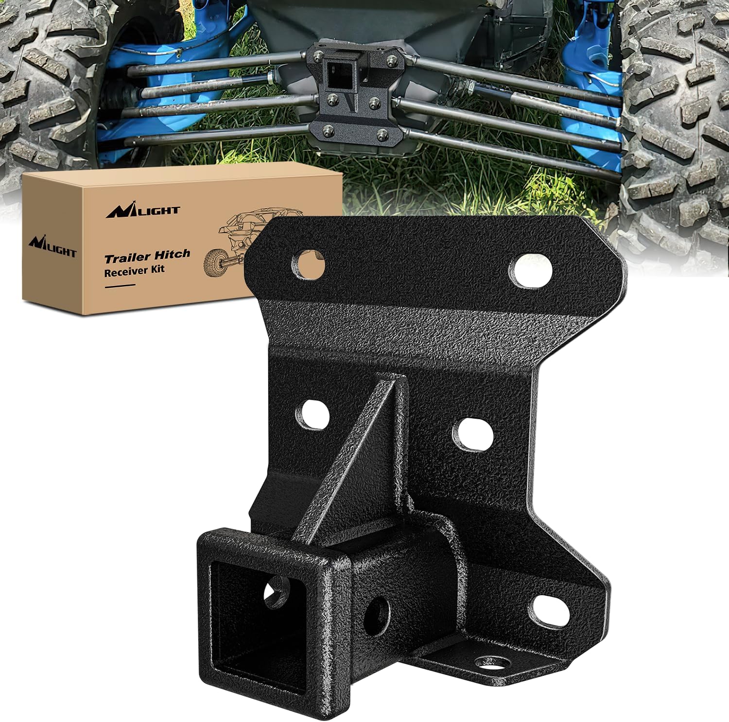 Nilight 2 Inch Rear Bumper Tow Hitch Receiver for Can-Am Maverick