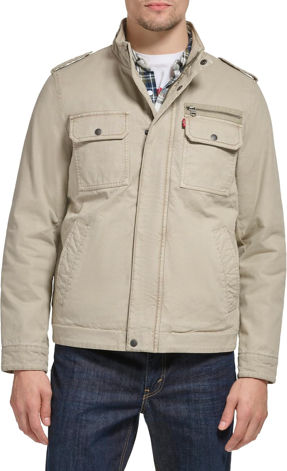 Levi's Washed Cotton Military Jacket for Men - Timeless Style
