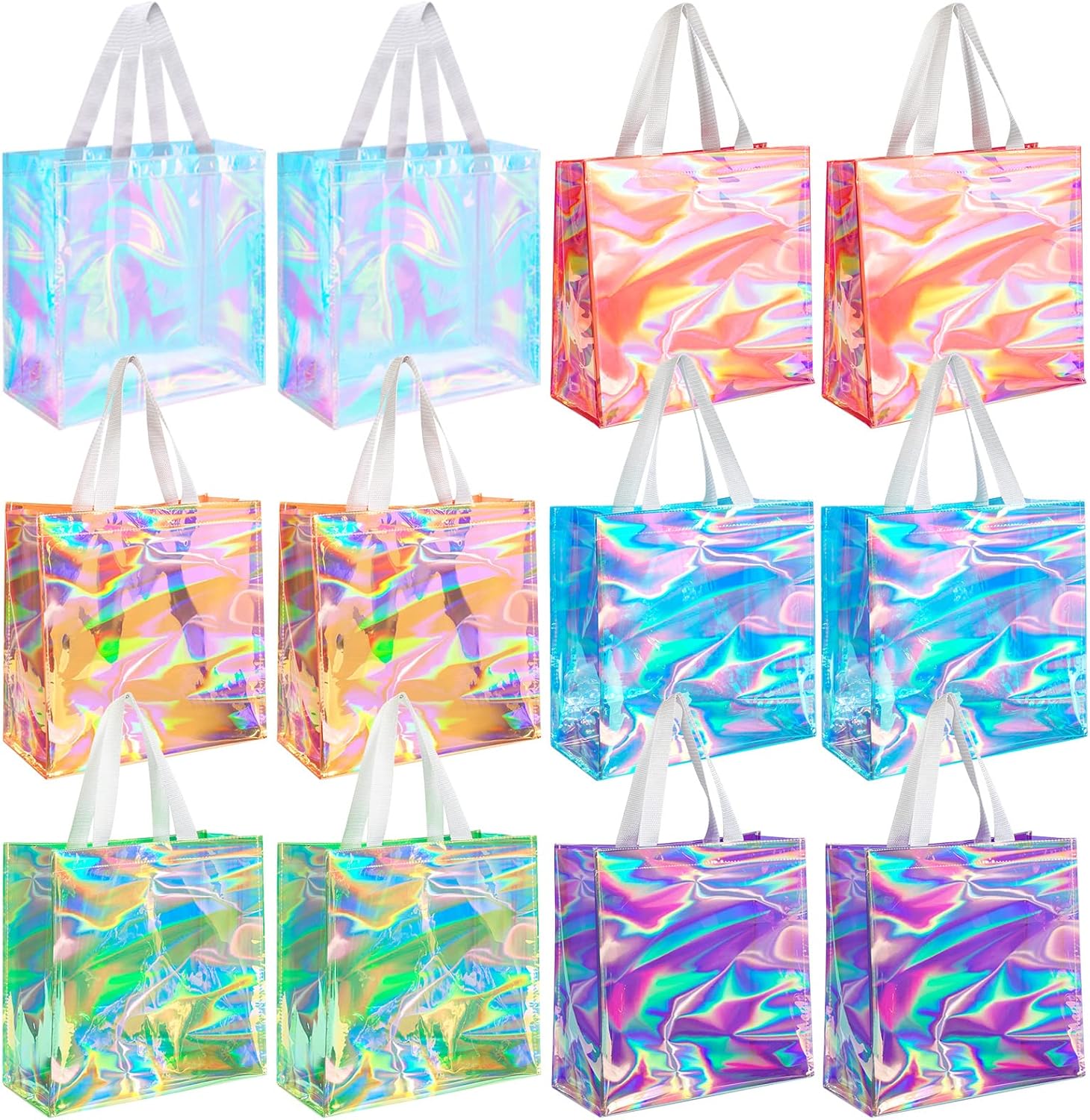 12 Pcs Bulk Clear Tote Bags for Sports and Travel Needs
