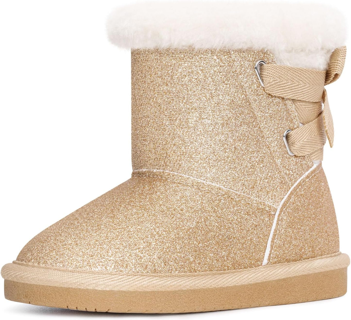 KRABOR Glitter Warm Winter Snow Boots for Toddlers and Girls