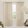 Light Filtering Linen Curtains 80 in Long - Soft Natural Burlap Look