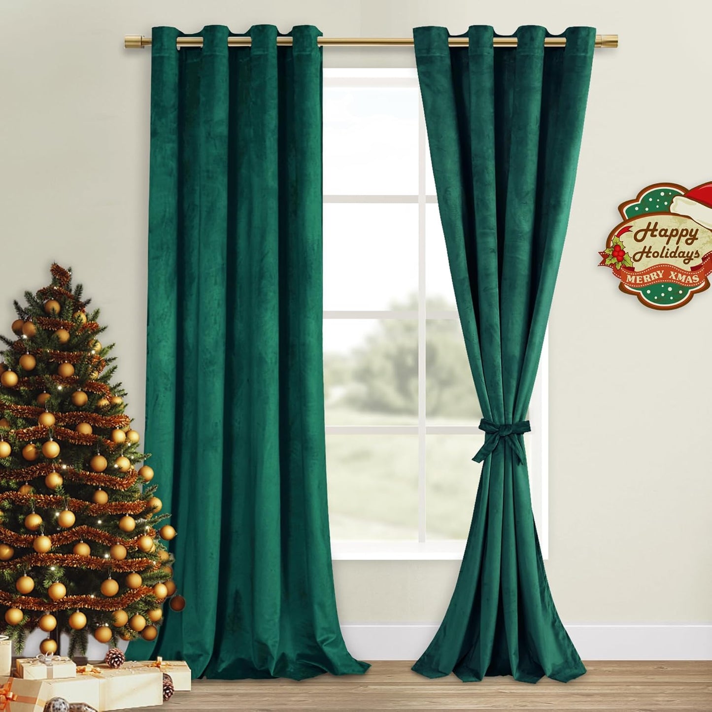 DWCN Dark Green Blackout Velvet Curtains for Elegant Decor