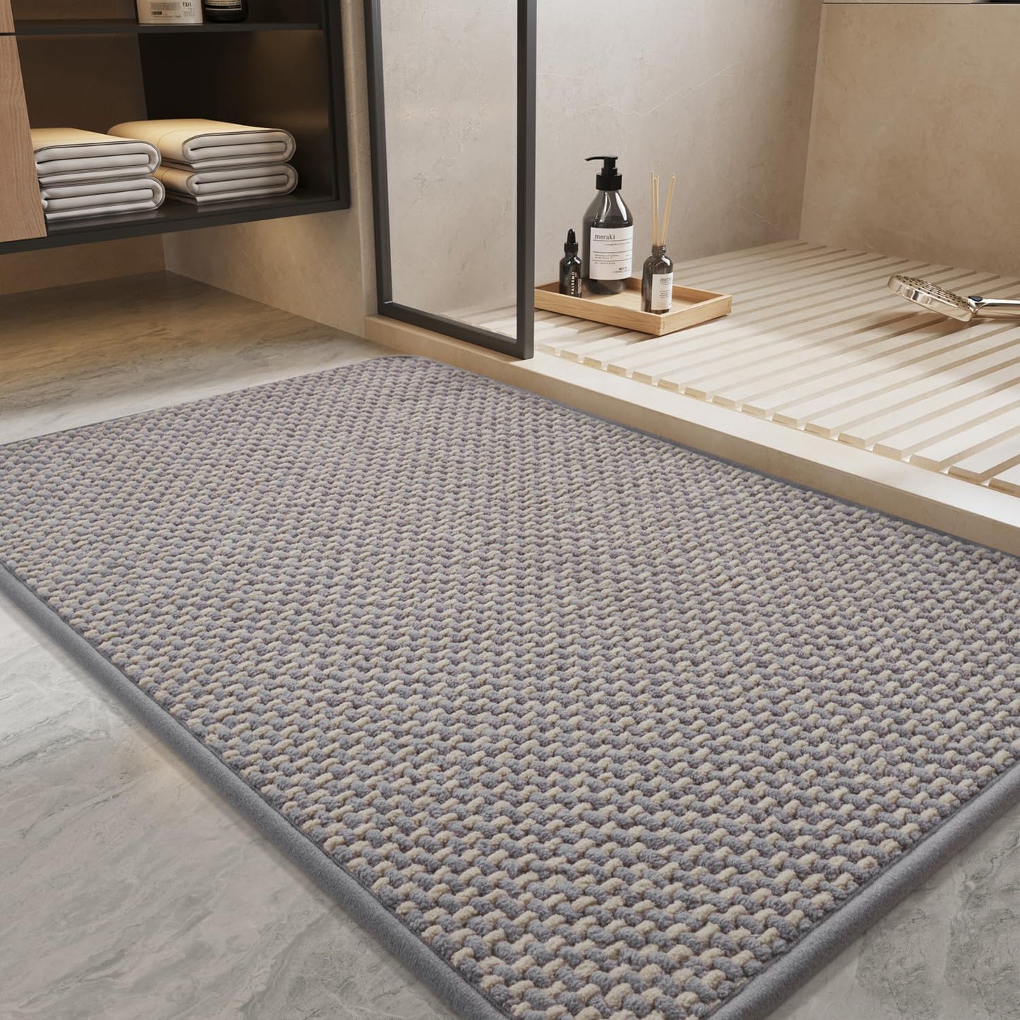 Super Absorbent Chenille Bath Mat for Non Slip Safety and Style