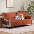 Burnt Orange Sofa Covers with Pockets for 3 Cushion Sofa - Water
