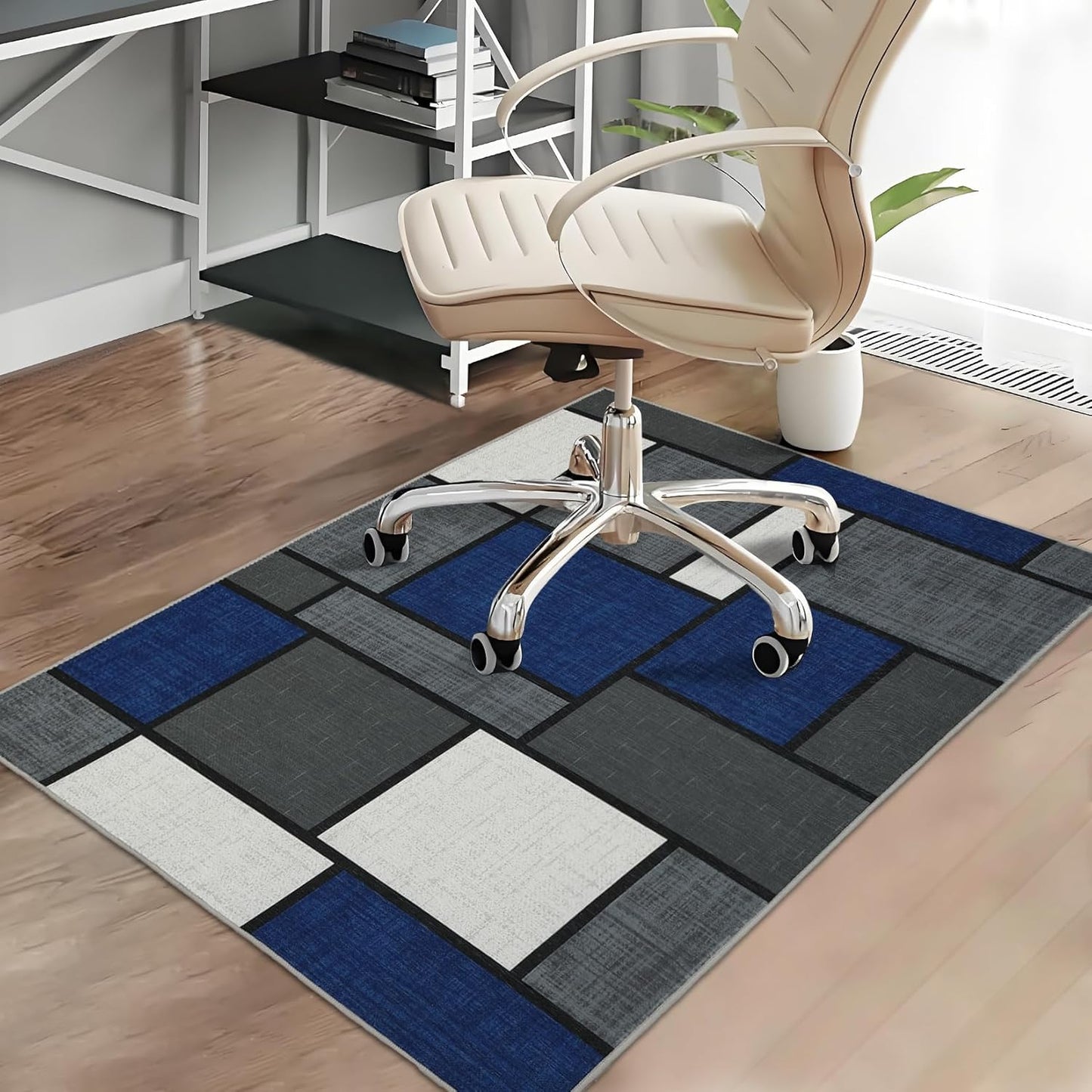 CAREMEE Deep Blue Chair Mat: Protects Hard Floors