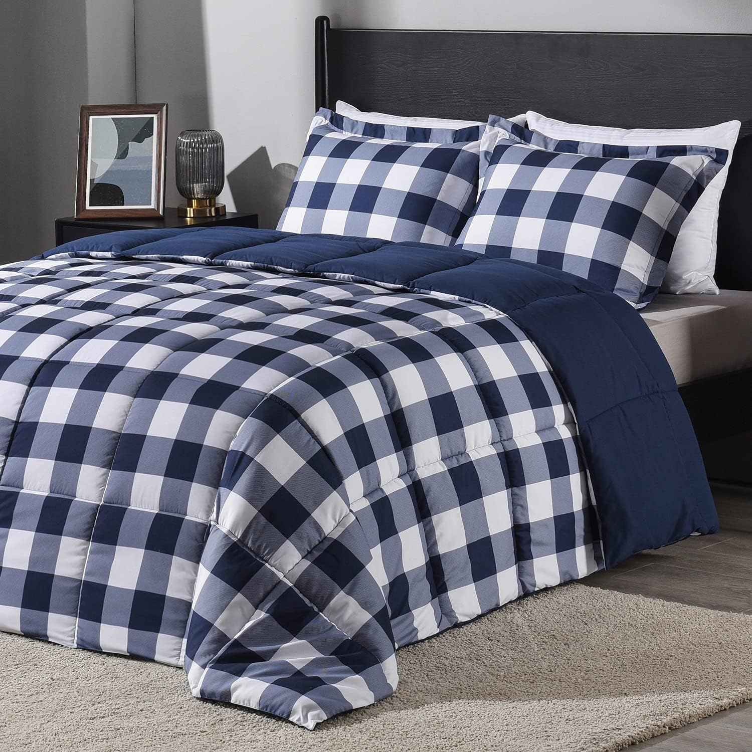 Downluxe Lightweight Plaid Comforter Set for Cozy Bedrooms