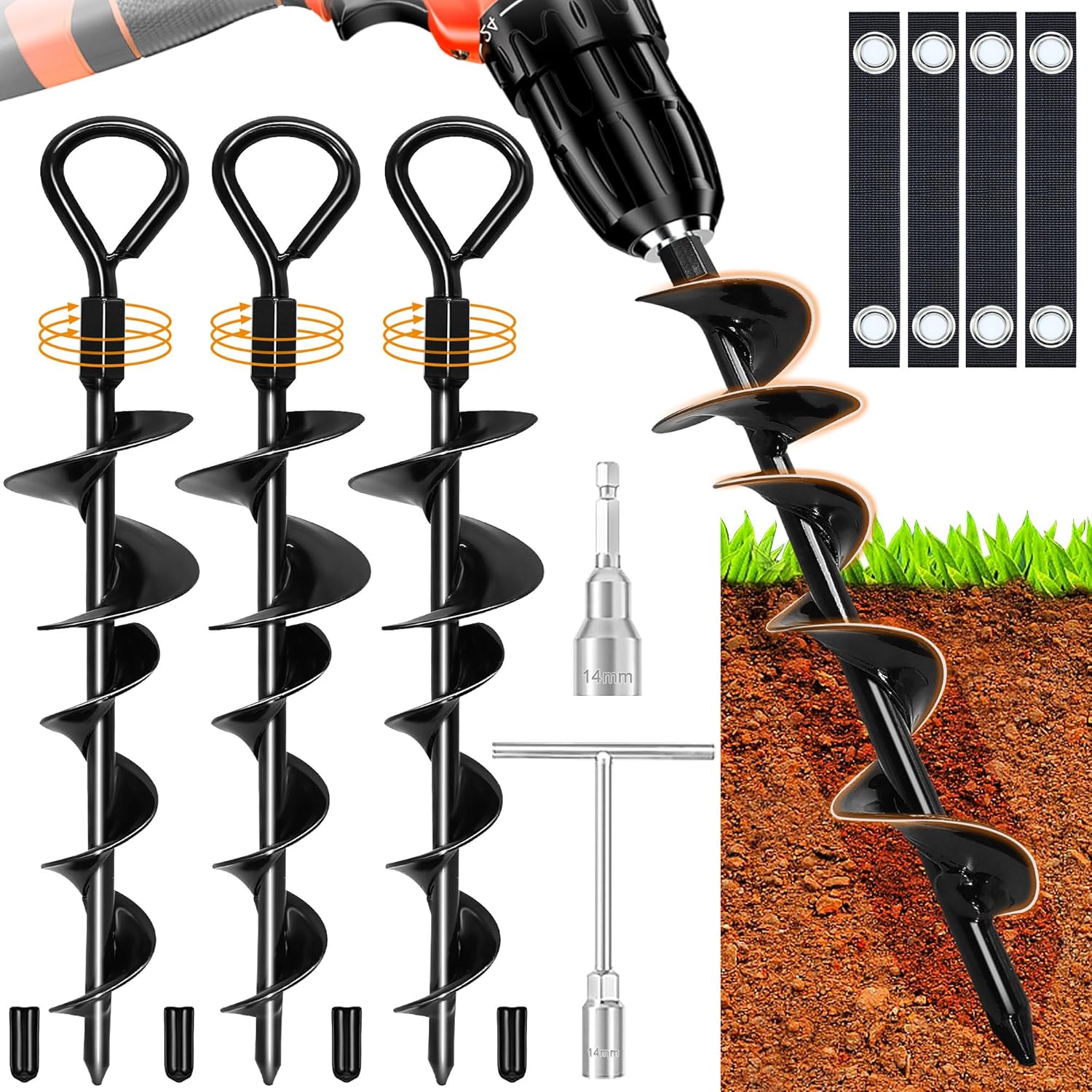 Heavy Duty 15 Ground Anchors 4-Pack - Secure Your Tent Effortlessly!