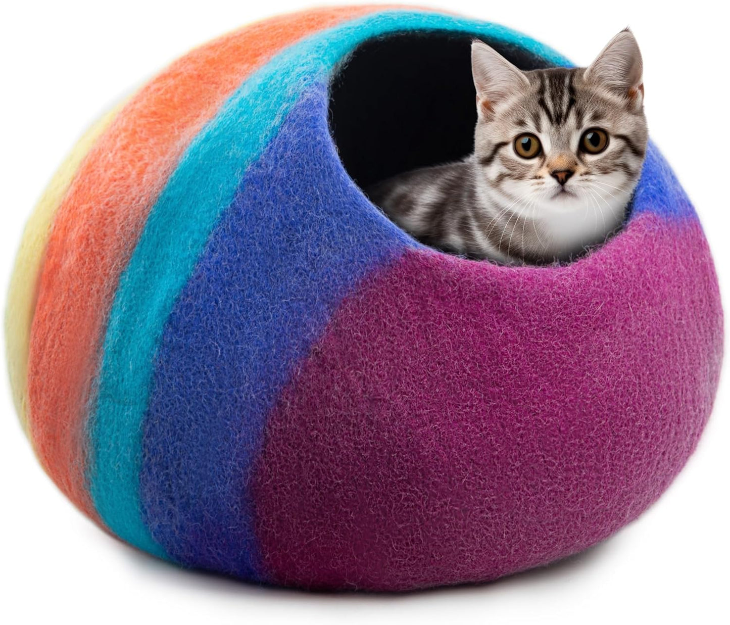 Woolygon Premium Felt Cat Cave Bed for Cozy Indoor Cats