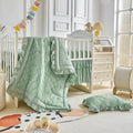AIKASY The Ruffled Shabby Crib Bedding Set for Girls - Soft Quilted