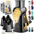 Rotary Cheese Grater With Reinforced Suction Base - 5 Blades Manual