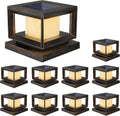 Solar Post Lights 10 Pack - Warm White Diamond Effect for Deck Posts