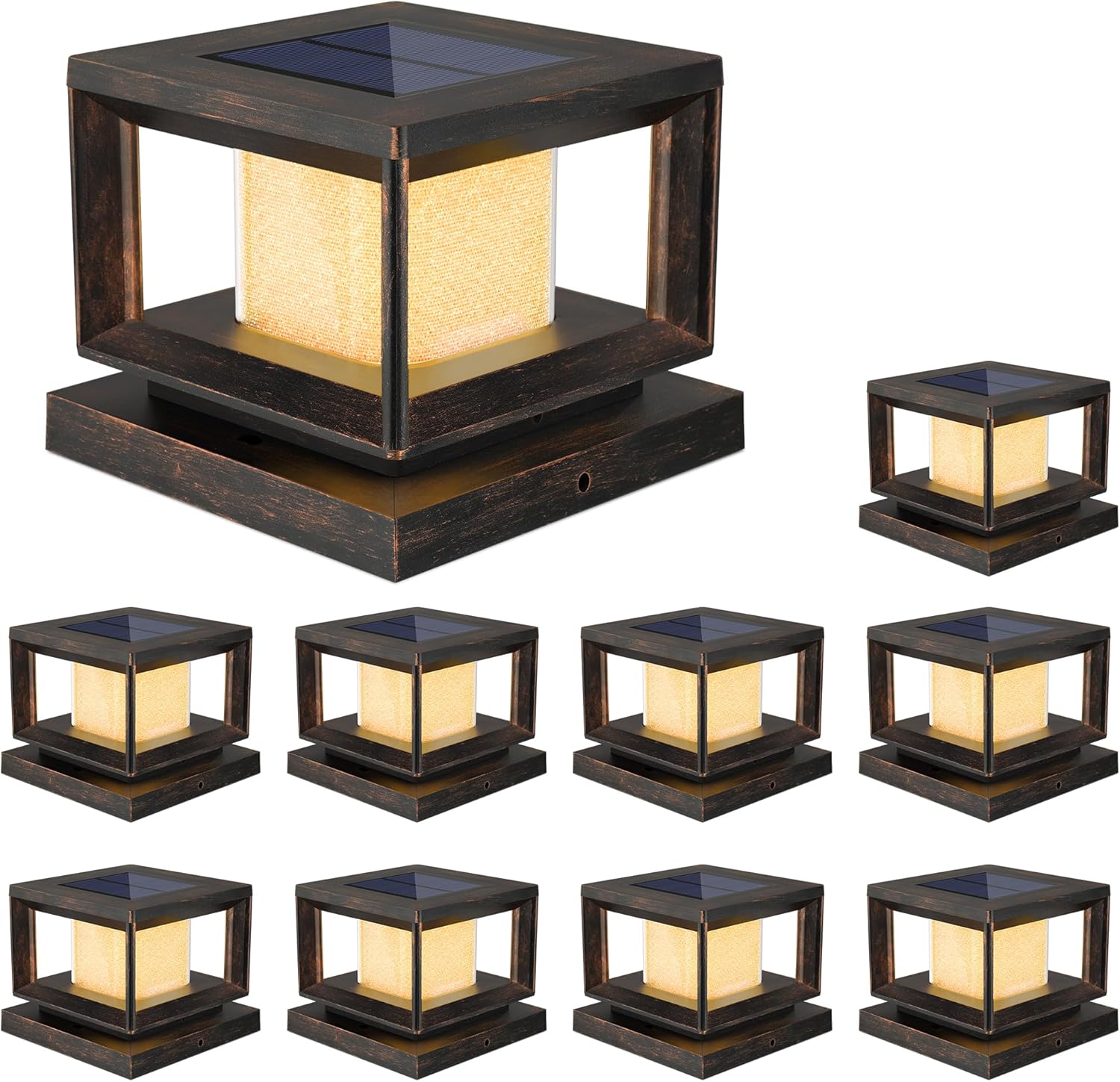 Mlambert Solar Post Lights Outdoor - Waterproof Fence Cap Lights