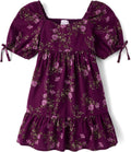 Short Sleeve Fashion Dress for Girls - Soft Floral Pullover