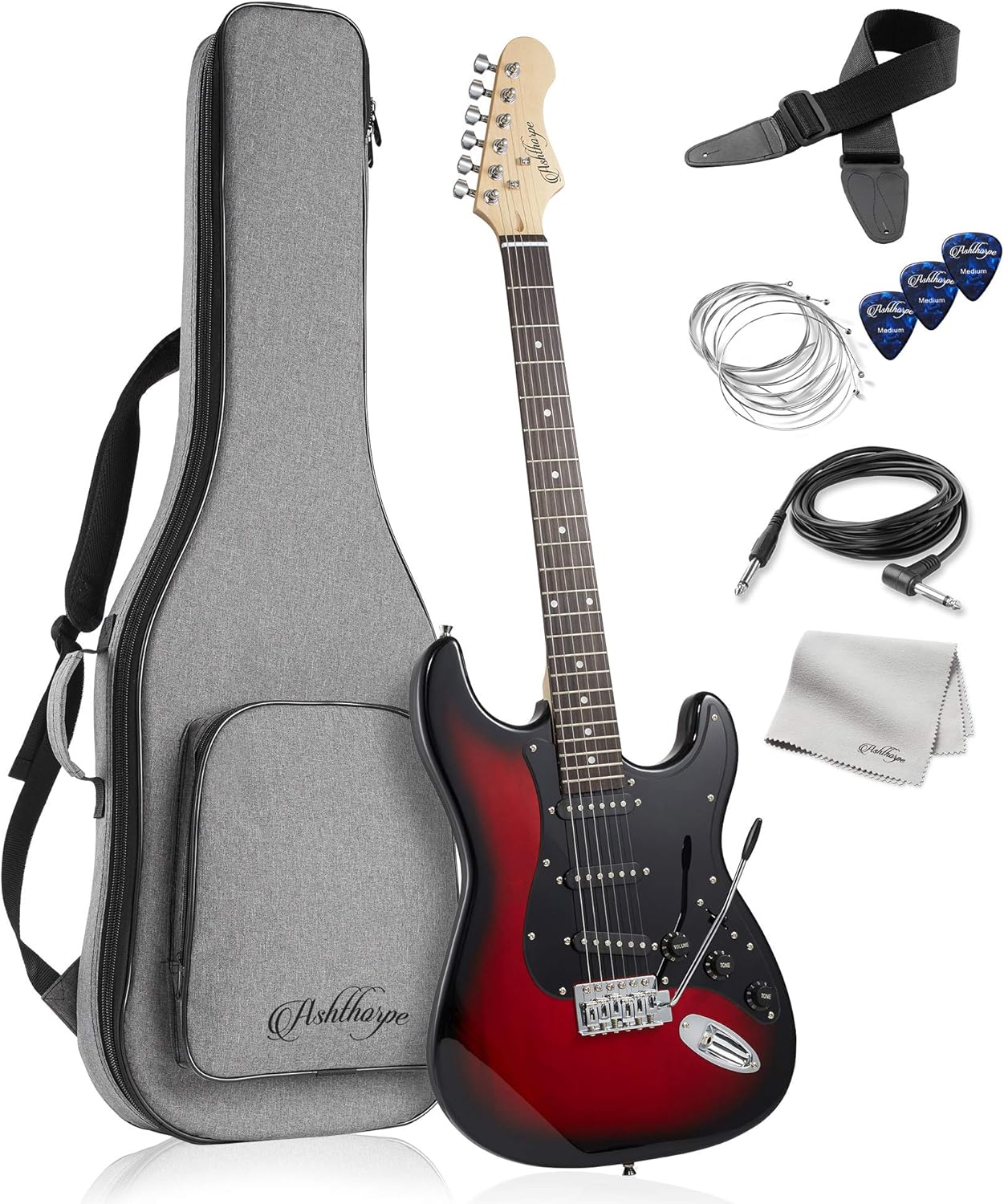 39-Inch Electric Guitar Kit with Padded Gig Bag and Accessories