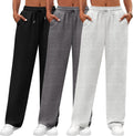 Women's Yoga Pants 3 Pack High Waisted Wide Leg - Cozy Lounge