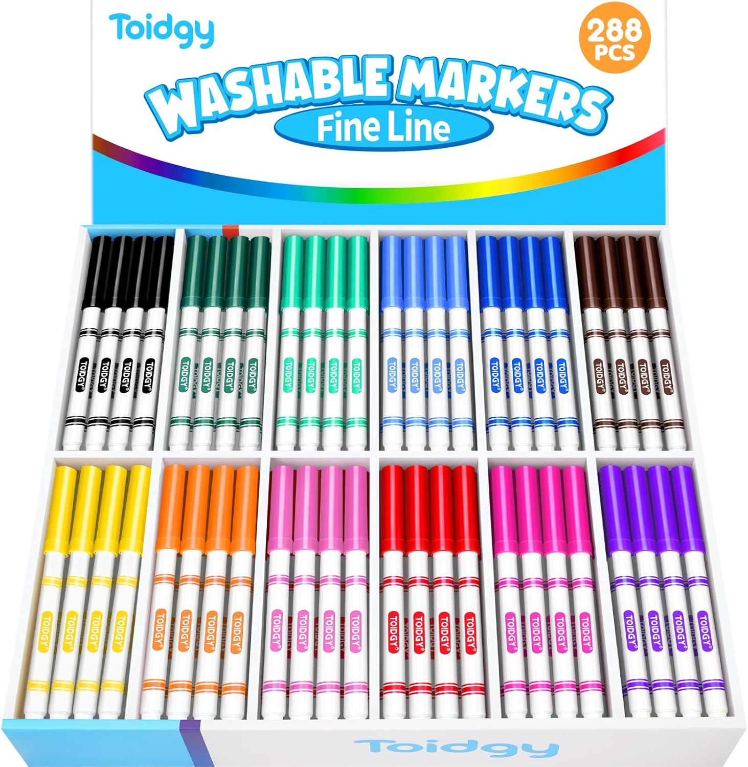 288 PCS Washable Markers for Kids - Ultimate Bulk Art Supplies
