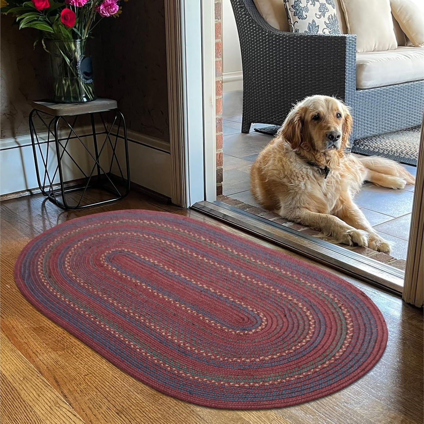 Jamestown Jute Braided Rug 2x3ft for Rustic Kitchen Decor
