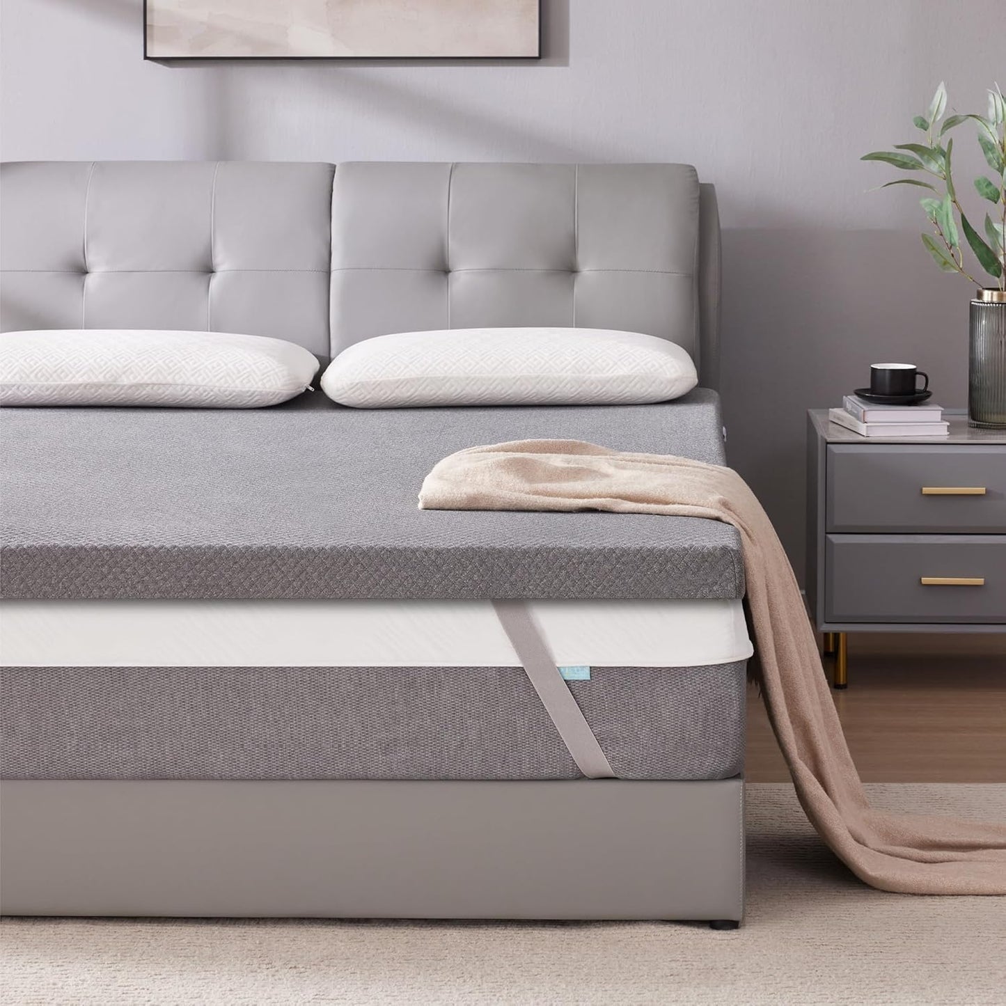 Gel Memory Foam Mattress Topper for Queen Size Bed Comfort