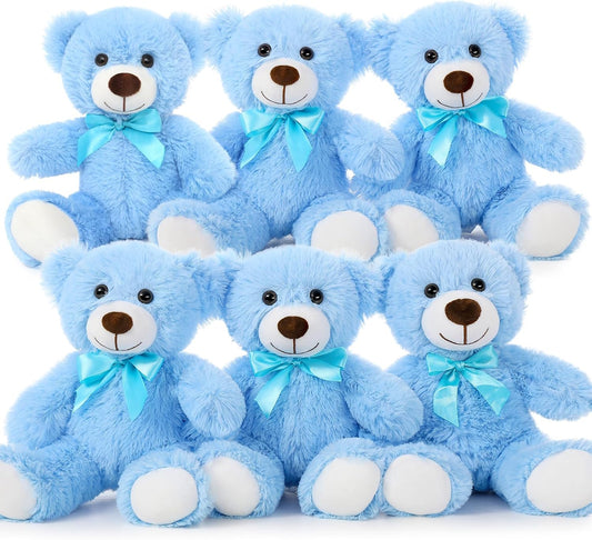 MorisMos 6Pcs Teddy Bears Bulk for Baby Shower Centerpieces
