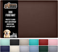 Waterproof Raised Edge Silicone Pet Feeding Mat 23x15 in Brown - Award