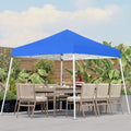 10x10 Pop Up Canopy 300D Silver Coated Blue Fabric - Easy Up Sun Shade