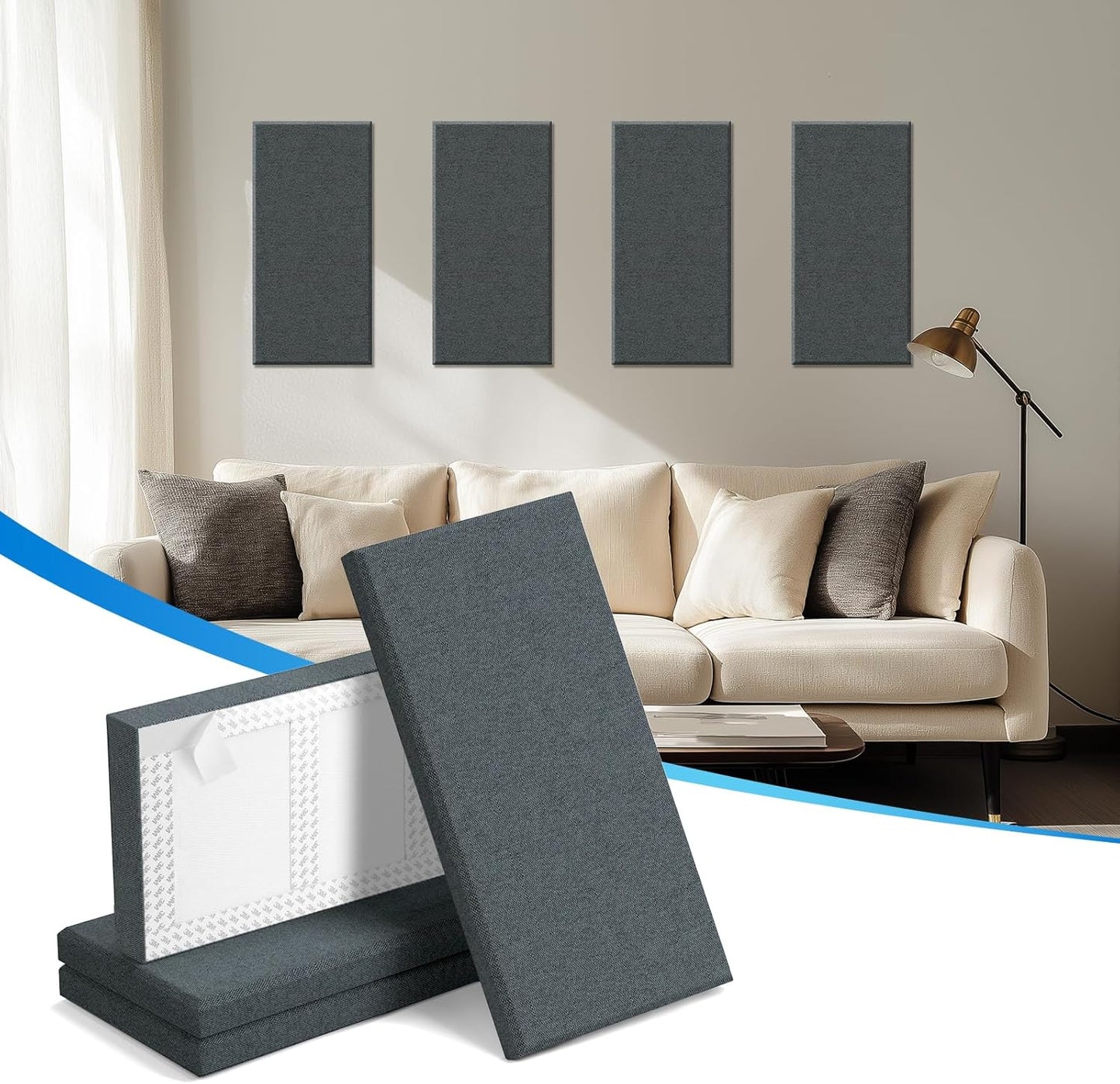 4 PCS Acoustic Wall Panels for Sound Absorption in Any Room