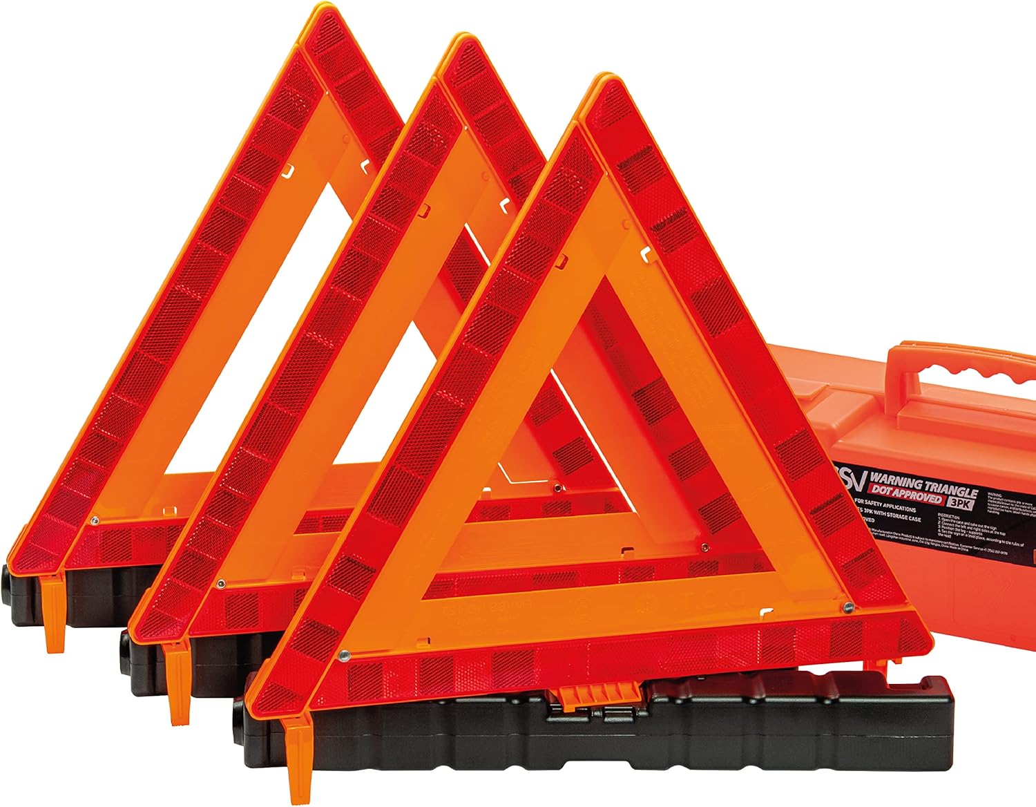 DSV Standard Warning Triangles - DOT Approved Safety Set