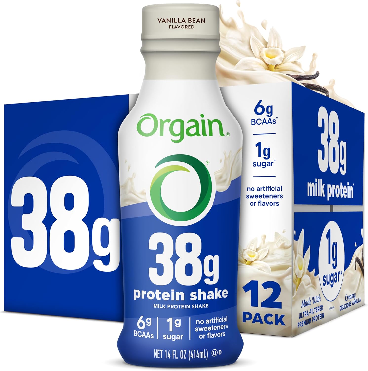 Orgain 38g High Protein Shake - Vanilla Meal Replacement Drink