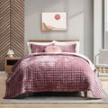 Luxury Velvet Quilt Set Full Queen Size - Lightweight Oversized