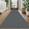Washable Runner Rug 2x10 ft Hallway Kitchen Runner - Non Slip, Grey