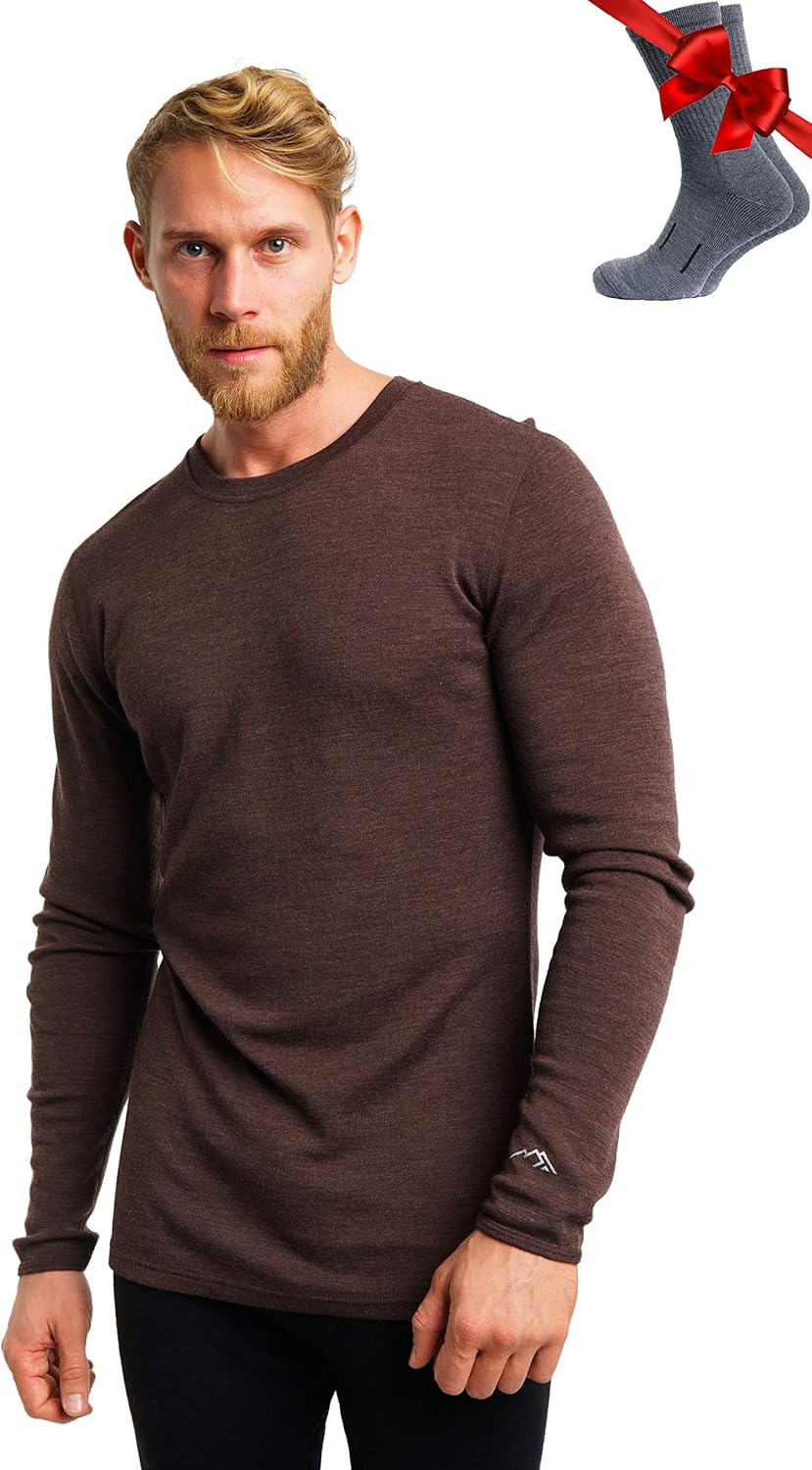 Merino Wool Base Layer for Men - Comfortable Thermal Shirts