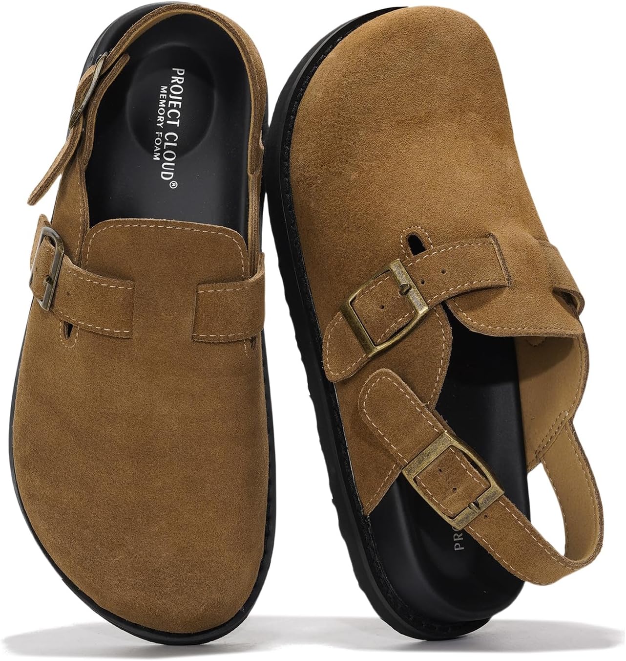 Project Cloud Genuine Leather Clogs for Women with Memory Foam