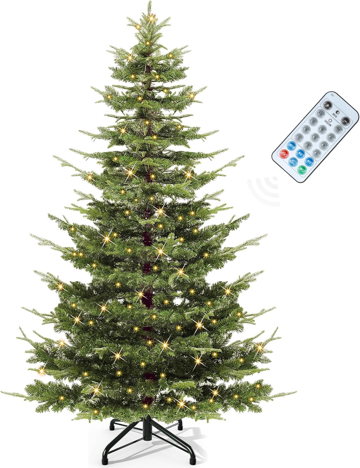 YITAHOME 6.5ft Aspen Fir Pre-Lit Christmas Tree with Remote