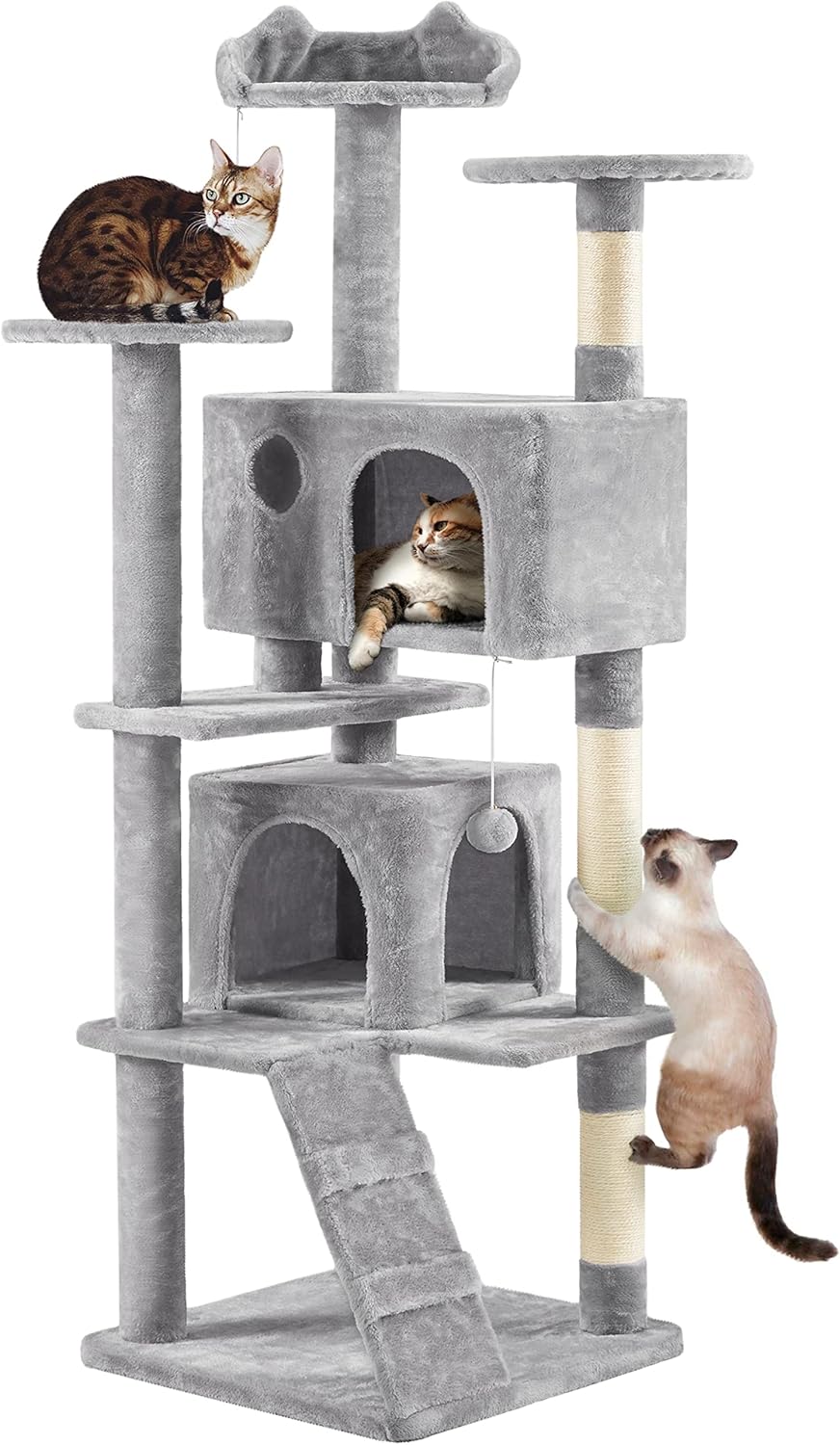 Yaheetech 70in Multi-Level Cat Tree for Indoor Cats Activity