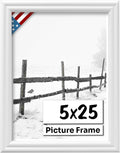 White 5x25 Picture Frame.75 in Wide - Clean White Wall Frame