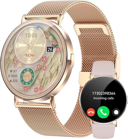 XRXT Women's Smart Watch: Answer Calls, 150+ Sports Modes, Heart Rate Monitor 