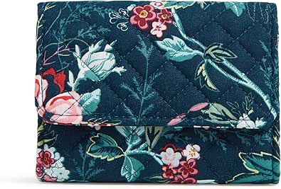 Vera Bradley Women's Cotton Riley Compact Wallet with RFID Protection