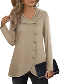 VALOLIA Womens Long Sleeve Tunic Sweatshirt - Flattering Tulip Hem