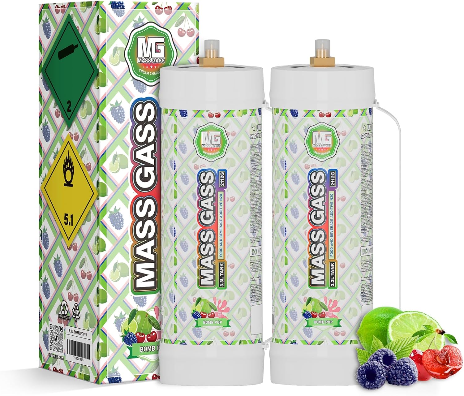 Pure Bomb Pop Flavored Whipped Cream Chargers - MassGass