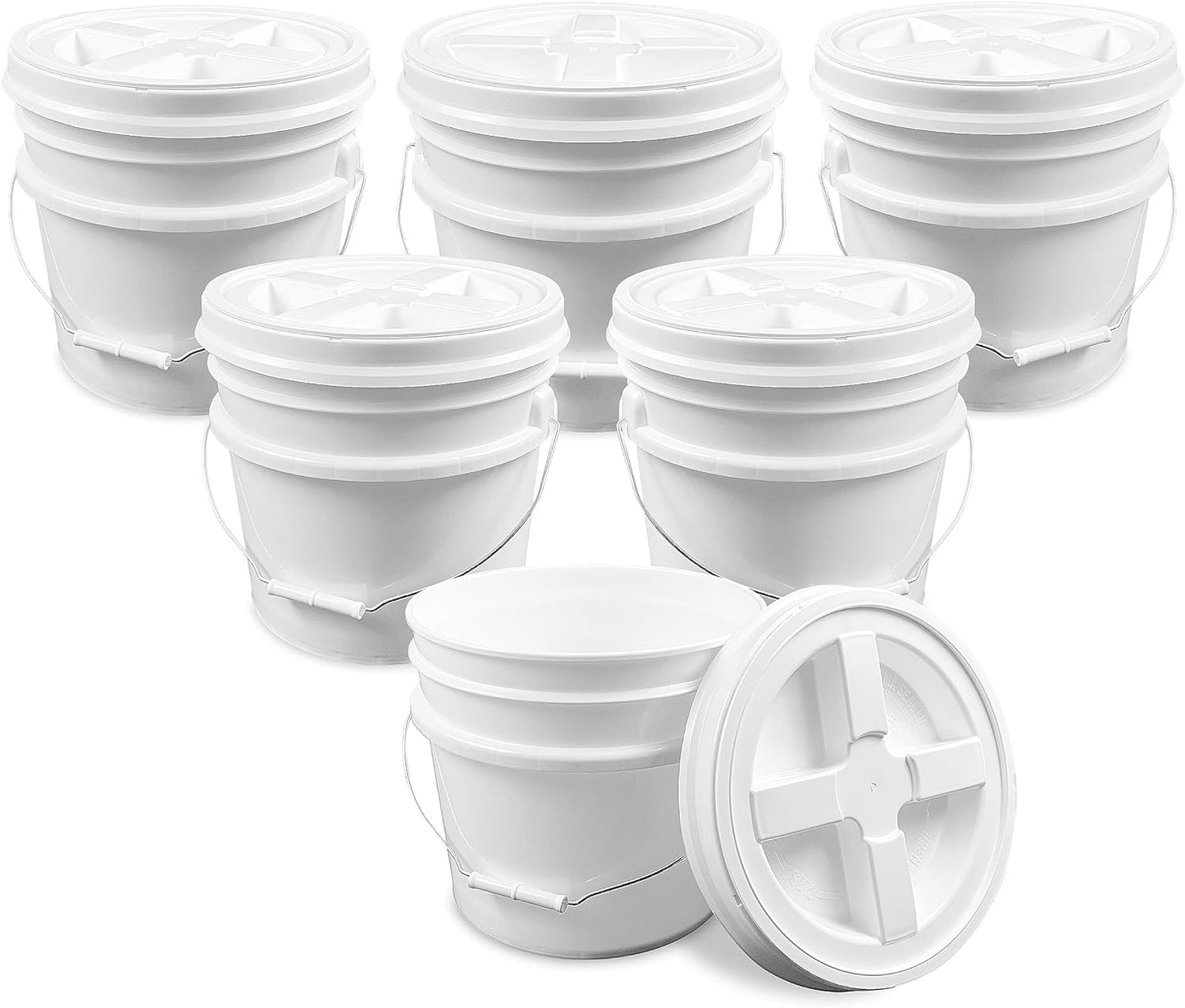 3.5 Gallon White Bucket with Gamma Lid for Food Storage
