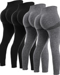 Butt Lifting Workout Leggings for Women - Seamless 4 Piece Set Jewelry