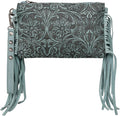 Western-Style Crossbody Purse for Women - Compact Floral Embossed
