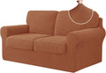 5 Piece Loveseat Covers Medium Brick - Stretch Sofa Slipcover