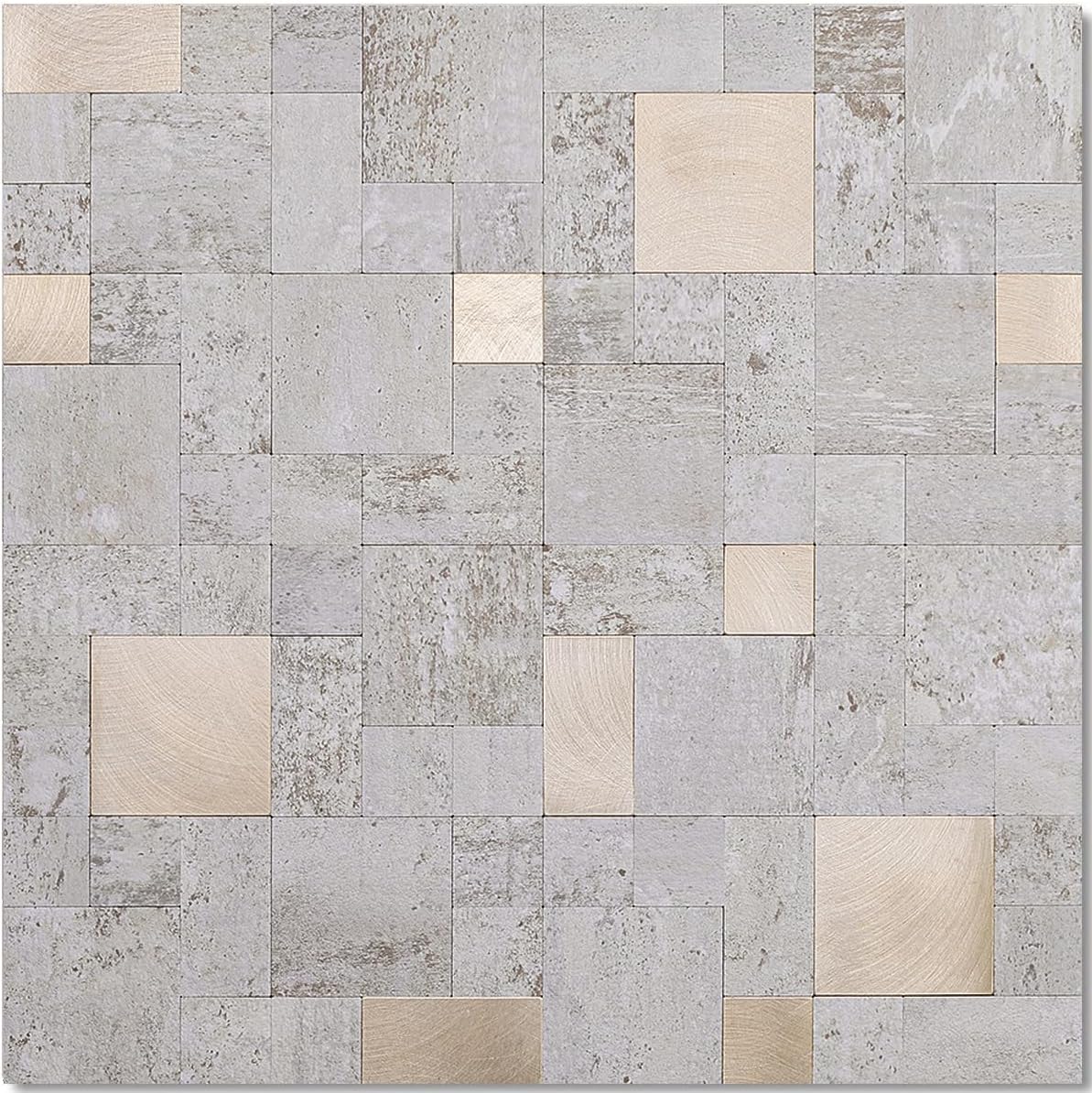 DICOFUN 10 Sheets Beige Stone Peel and Stick Tile Backsplash