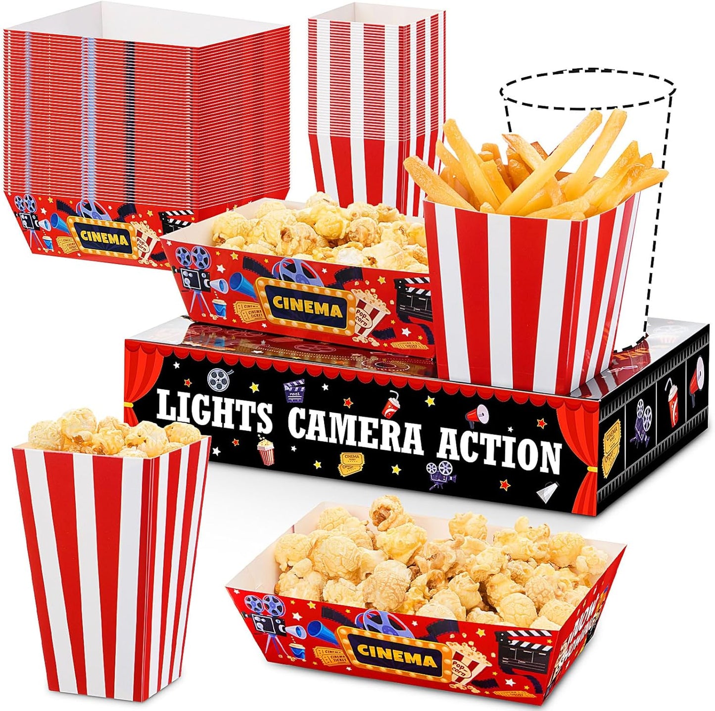 108 Pcs Movie Night Snack Trays for Perfect Home Theater Fun